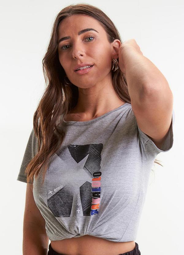 Pakalolo - Blusa Manga Curta Feminina Cinza