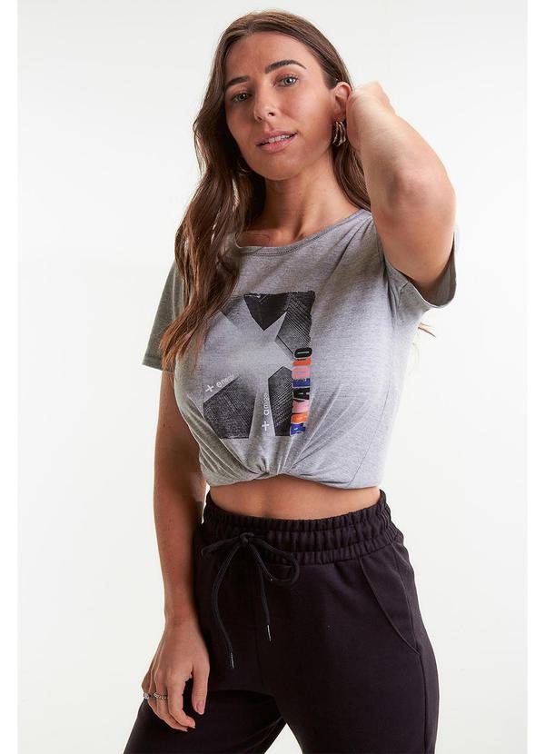 Pakalolo - Blusa Manga Curta Feminina Cinza 2