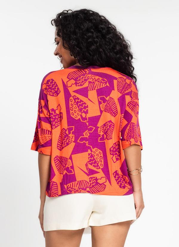 Rovitex - Blusa Manga Curta Feminina Laranja 2