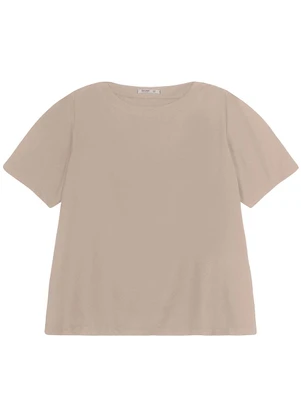 Secret Glam - Blusa Manga Curta Feminina Plus Size Bege - SECRET GLAM