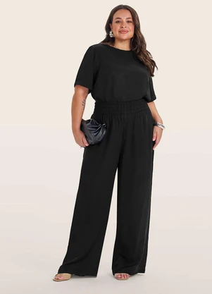 Secret Glam - Blusa Manga Curta Feminina Plus Size Preto - SECRET GLAM