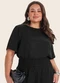 Secret Glam - Blusa Manga Curta Feminina Plus Size Bege - variação: Preto