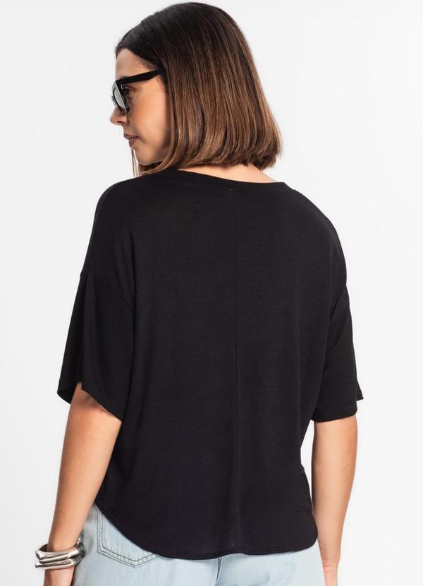 Rovitex - Blusa Manga Curta Feminina Preto 2