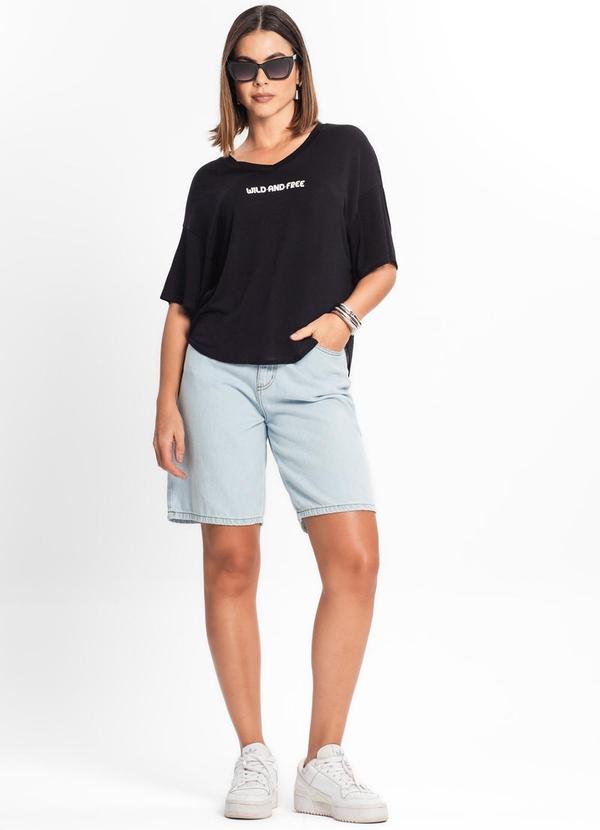 Rovitex - Blusa Manga Curta Feminina Preto 3