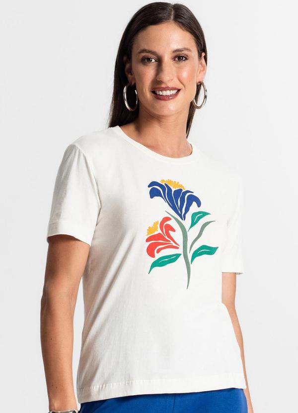 Rovitex - Blusa Manga Curta Feminina Bege