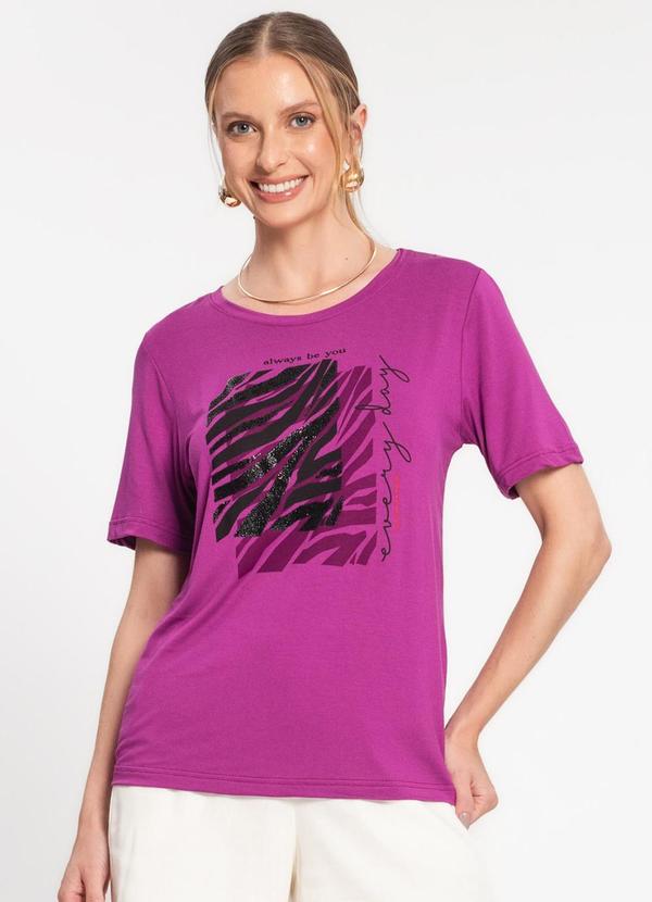Rovitex - Blusa Manga Curta Feminina Roxo