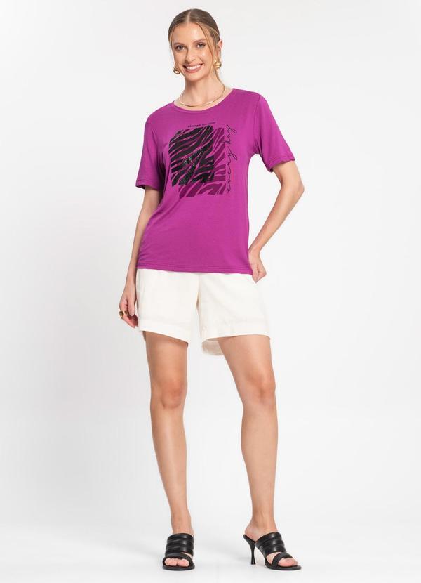 Rovitex - Blusa Manga Curta Feminina Roxo 3