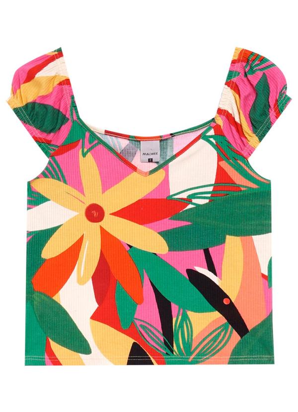 Malwee - Blusa Manga Curta Feminina Verde 2