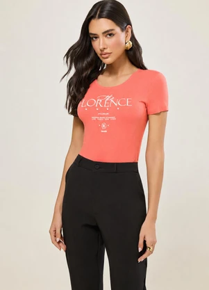 Naguchi - Blusa Manga Curta Florence Coral - NAGUCHI
