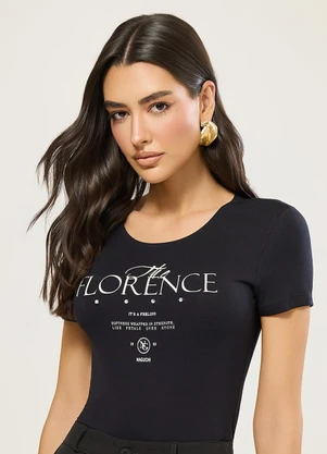 Naguchi - Blusa Manga Curta Florence Preto - NAGUCHI