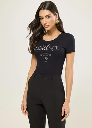 Naguchi - Blusa Manga Curta Florence Preto - NAGUCHI