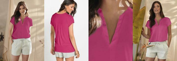 Blusa Manga Curta Pink