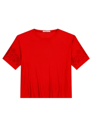 Secret Glam - Blusa Manga Curta Plus Size Laranja - SECRET GLAM