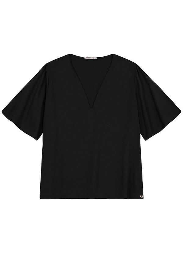 Secret Glam - Blusa Manga Curta Plus Size Preto