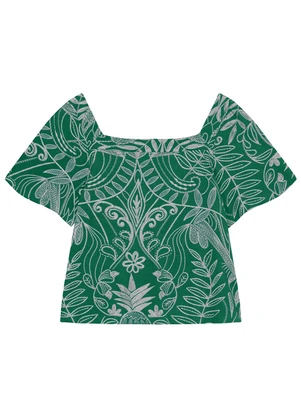 Secret Glam - Blusa Manga Curta Plus Size Verde - SECRET GLAM