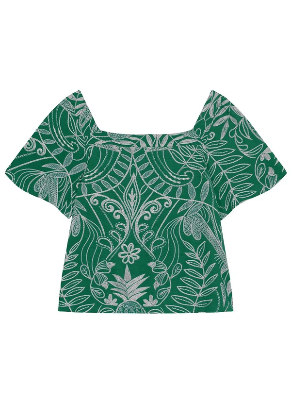 Secret Glam - Blusa Manga Curta Plus Size Verde 1