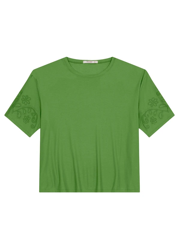 Secret Glam - Blusa Manga Curta Plus Size Verde 4