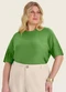 Secret Glam - Blusa Manga Curta Plus Size Bege - variação: Verde