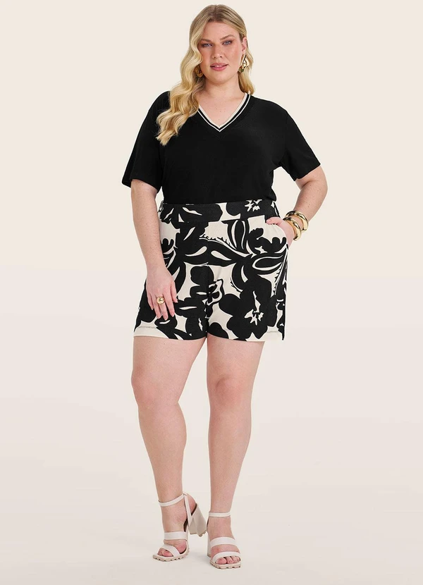 Secret Glam - Blusa Manga Curta Pluz Size Preto 2