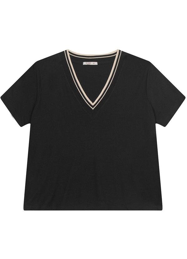 Secret Glam - Blusa Manga Curta Pluz Size Preto 3