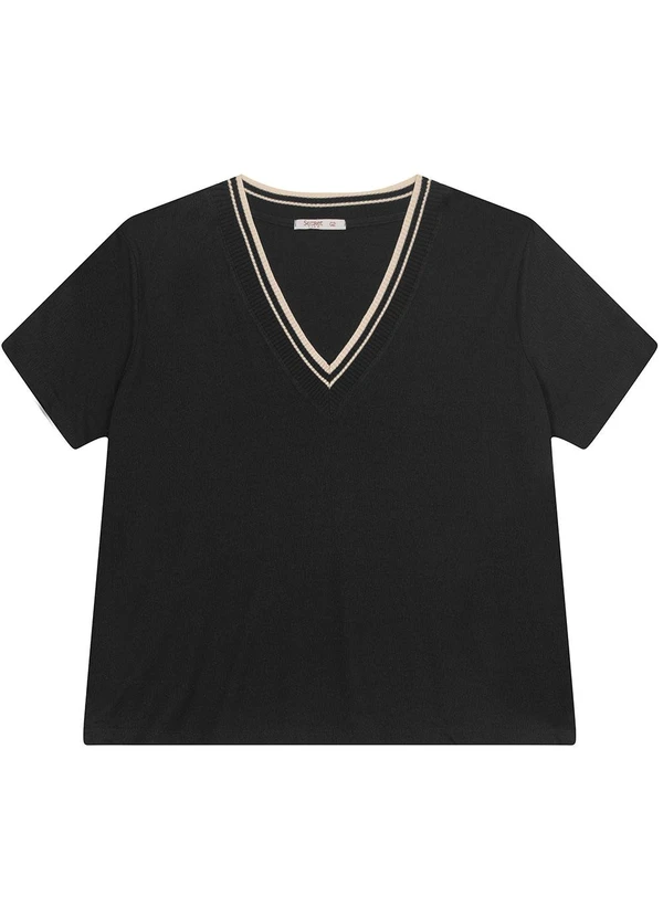 Secret Glam - Blusa Manga Curta Pluz Size Preto 3