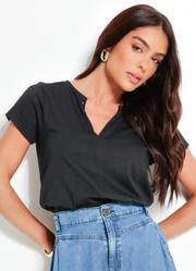 Blusa Manga Curta Preta
