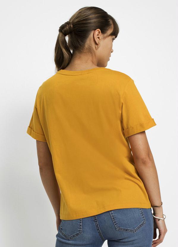 bonprix - Blusa Manga Dobrada Mostarda Caramelo 3