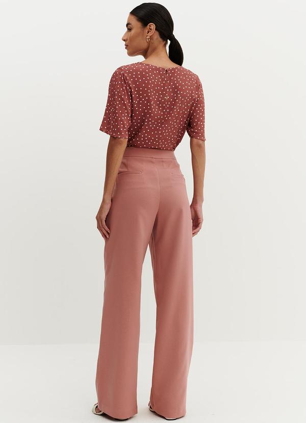 Principessa - Blusa Manga Evasê de Poá  Antique Rose Itala Estampada 4