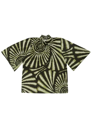 Endless - Blusa Manga Flutuante de Viscose Verde - ENDLESS