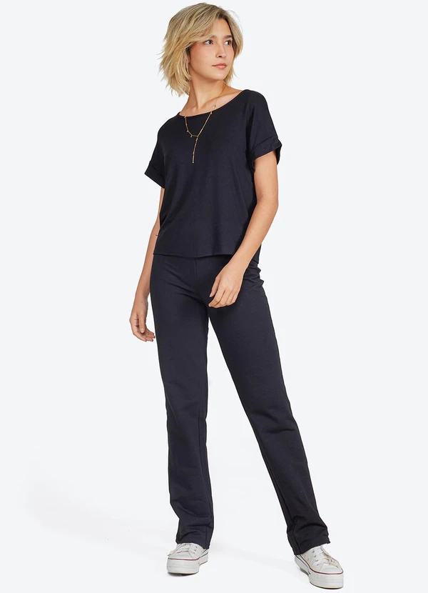 Basicamente - Blusa Manga Japonesa Feminina Mescla Escuro 2