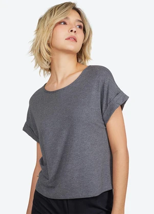 Basicamente - Blusa Manga Japonesa Feminina Mescla Escuro - BASICAMENTE