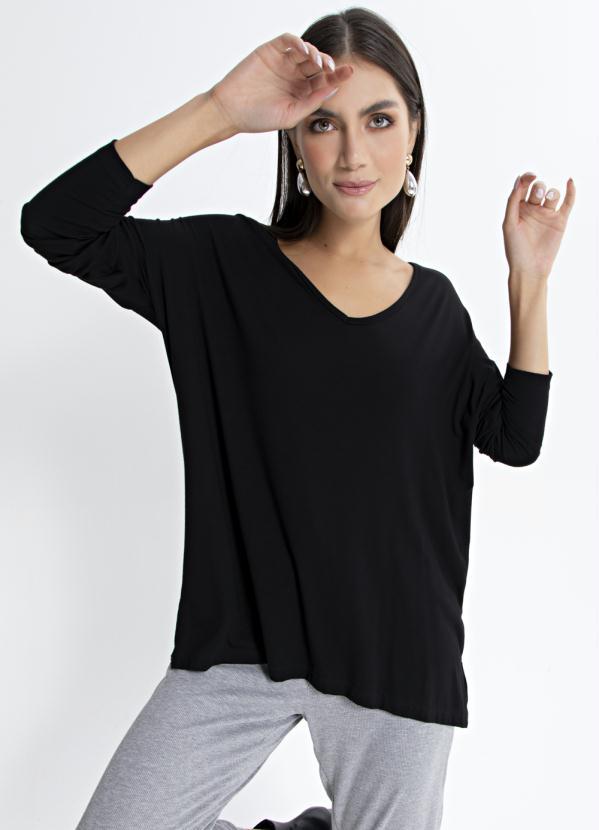 Preview - Blusa Manga Longa Viscolycra Preto