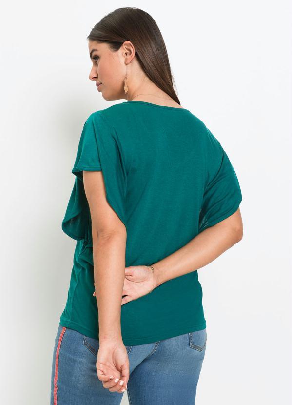 bonprix - Blusa Manga Morcego Decote V Verde 3