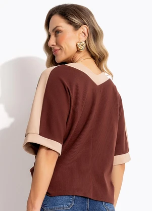 Bimini - Blusa Manga Morcego Marrom - BIMINI