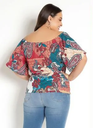 Moda Pop - Blusa Manga Raglan Floral e Arabescos - MODA POP