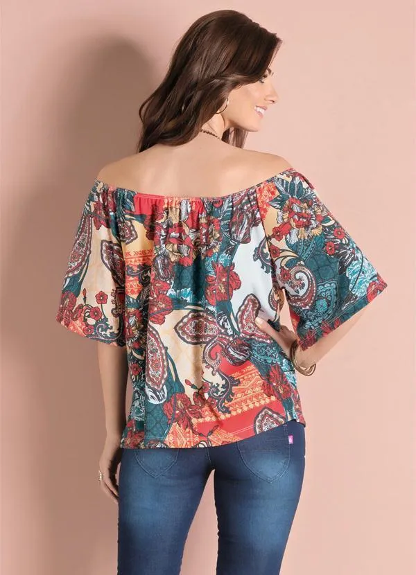 Moda Pop - Blusa Manga Raglan Floral e Arabescos 8