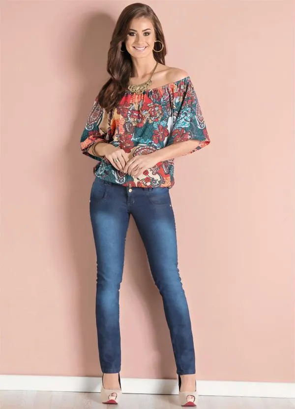 Moda Pop - Blusa Manga Raglan Floral e Arabescos 7