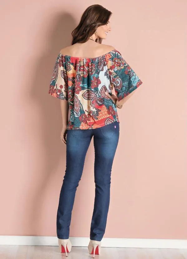 Moda Pop - Blusa Manga Raglan Floral e Arabescos 6