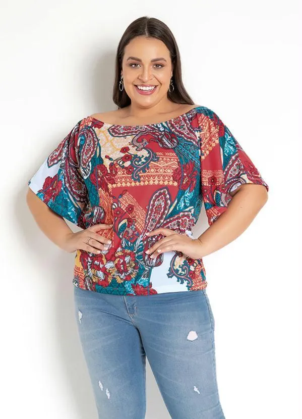 Moda Pop - Blusa Manga Raglan Floral e Arabescos 5