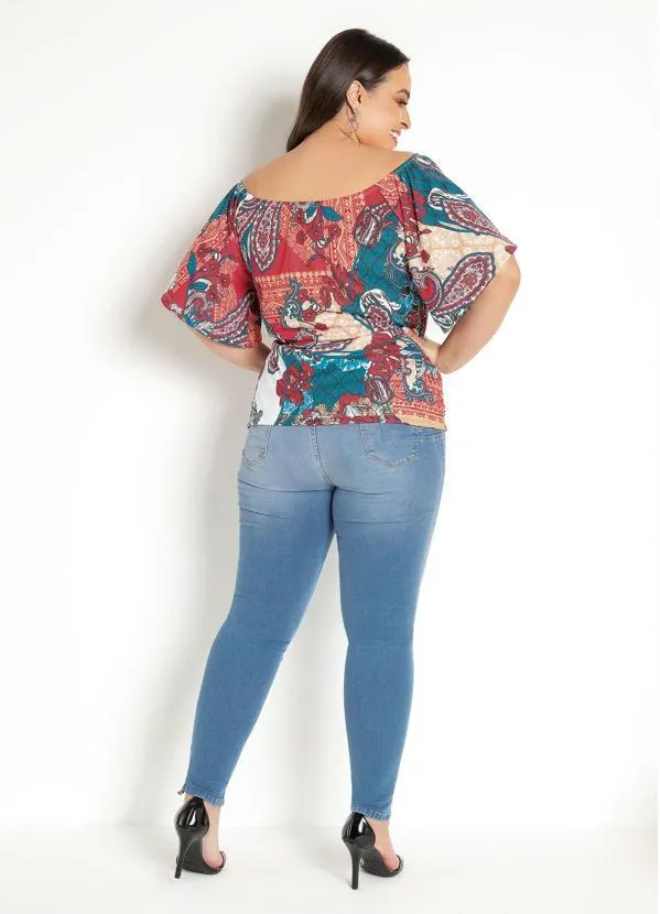Moda Pop - Blusa Manga Raglan Floral e Arabescos 2