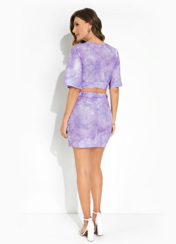 Queima Estoque - Blusa Mangas Amplas Tie Dye Lilás 2