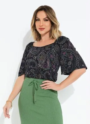 Blusa (Marinho) com Elástico na Cintura Rovitex - ROVITEX