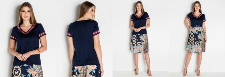 Blusa Marinho com Faixa