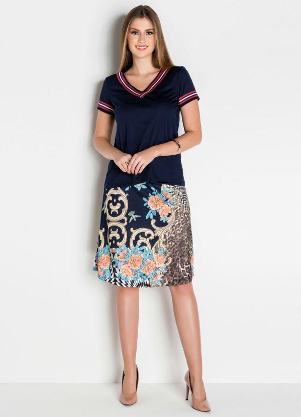 Rosalie - Blusa Marinho com Faixa 8