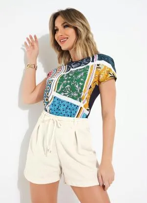 Blusa (Marinho) com Tecido Plano na Frente Rovitex - ROVITEX