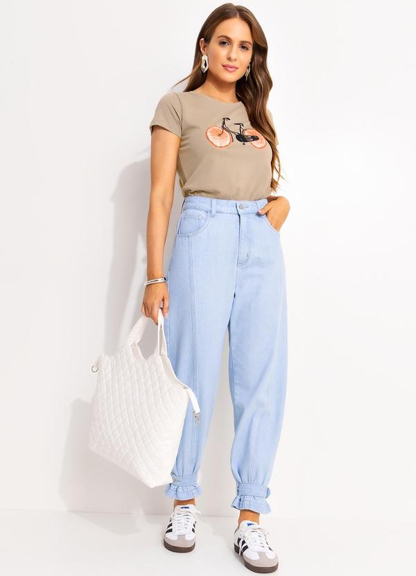 Quintess - Blusa Marrom Claro em Malha de Algodão 3