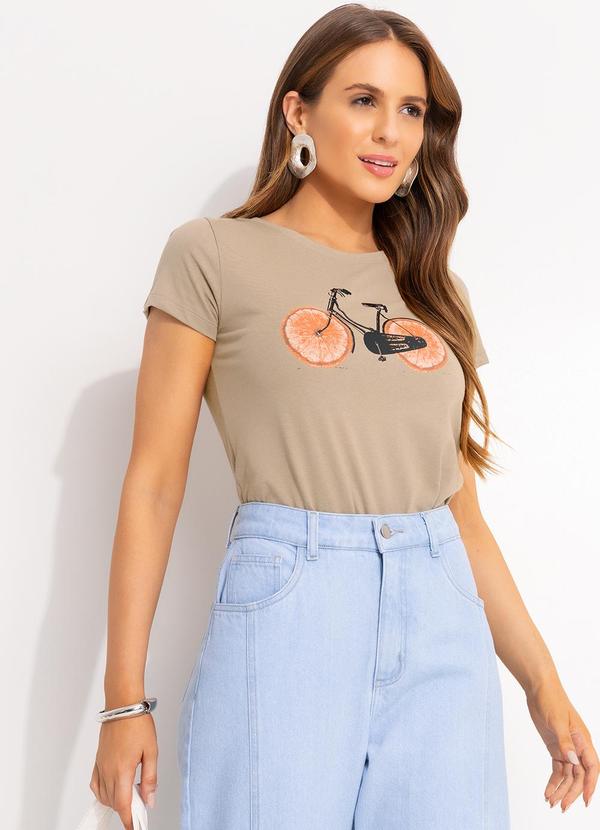 Quintess - Blusa Marrom Claro em Malha de Algodão 6