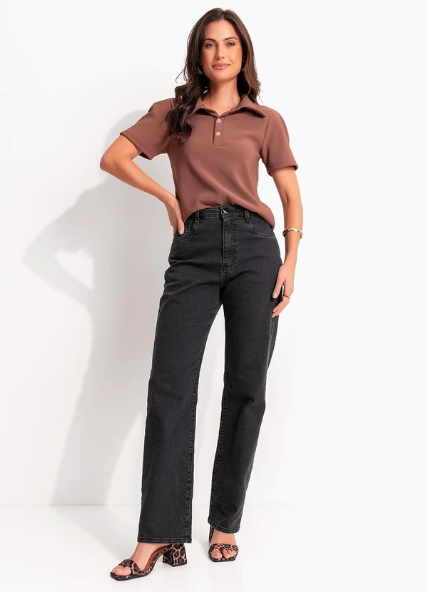 Quintess - Blusa Marrom em Malha Canelada 4