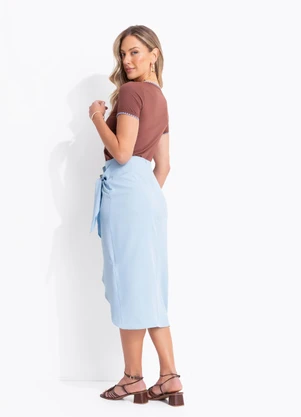 Quintess - Blusa Marrom em Malha Cotton - QUINTESS