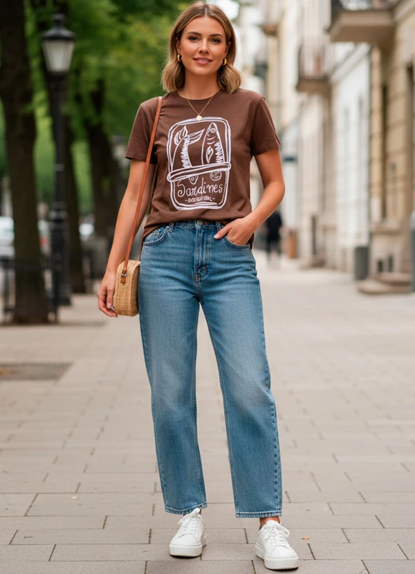 Quintess - Blusa Marrom em Malha de Algodão Penteado 6